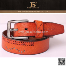Meilleures ceintures brodées personnalisées en cuir véritable de vachette
